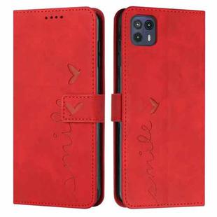 For Motorola Moto G50 5G Skin Feel Heart Pattern Leather Phone Case(Red)