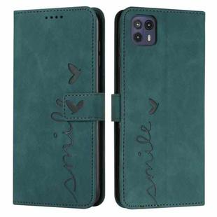 For Motorola Moto G50 5G Skin Feel Heart Pattern Leather Phone Case(Green)