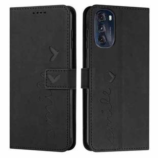 For Motorola Moto G 2022 5G Skin Feel Heart Pattern Leather Phone Case(Black)