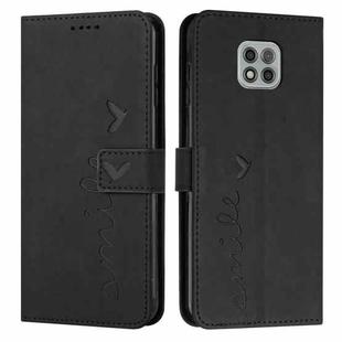 For Motorola Moto G Power 2021 Skin Feel Heart Pattern Leather Phone Case(Black)