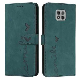 For Motorola Moto G Power 2021 Skin Feel Heart Pattern Leather Phone Case(Green)