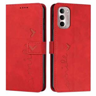 For Motorola Moto G Stylus 5G 2022 Skin Feel Heart Pattern Leather Phone Case(Red)