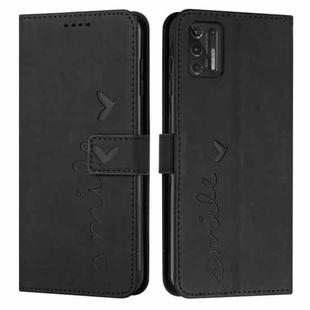 For Motorola Moto G Stylus 2021 Skin Feel Heart Pattern Leather Phone Case(Black)