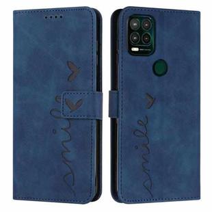 For Motorola Moto G Stylus 2021 5G Skin Feel Heart Pattern Leather Phone Case(Blue)