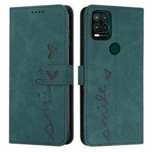 For Motorola Moto G Stylus 2021 5G Skin Feel Heart Pattern Leather Phone Case(Green)