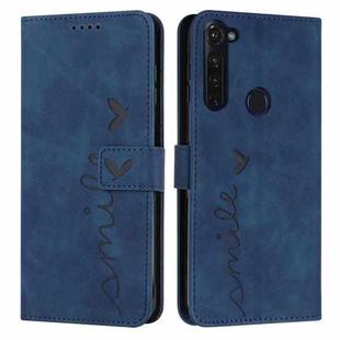 For Motorola Moto G Stylus 2022 4G Skin Feel Heart Pattern Leather Phone Case(Blue)