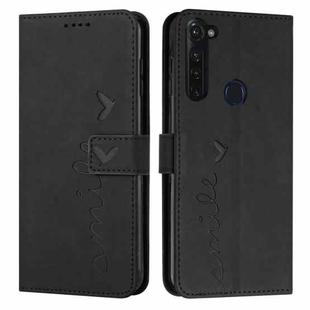 For Motorola Moto G Stylus 2022 4G Skin Feel Heart Pattern Leather Phone Case(Black)