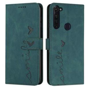 For Motorola Moto G Stylus 2022 4G Skin Feel Heart Pattern Leather Phone Case(Green)