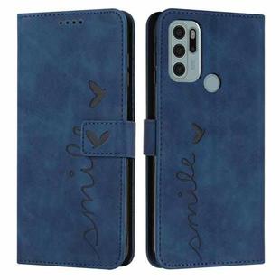 For Motorola Moto G60S Skin Feel Heart Pattern Leather Phone Case(Blue)