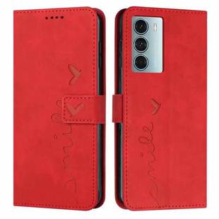 For Motorola Moto G200 Skin Feel Heart Pattern Leather Phone Case(Red)