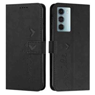 For Motorola Moto G200 Skin Feel Heart Pattern Leather Phone Case(Black)