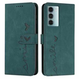 For Motorola Moto G200 Skin Feel Heart Pattern Leather Phone Case(Green)