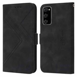 For Samsung Galaxy S20 FE RFID Geometric Line Flip Leather Phone Case(Black)