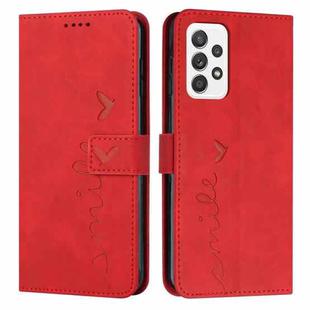 For Samsung Galaxy A23 Skin Feel Heart Pattern Leather Phone Case(Red)