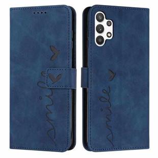 For Samsung Galaxy A32 5G Skin Feel Heart Pattern Leather Phone Case(Blue)
