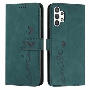 For Samsung Galaxy A32 5G Skin Feel Heart Pattern Leather Phone Case(Green)