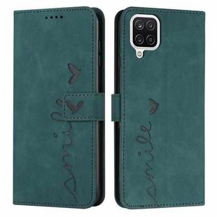 For Samsung Galaxy A42 5G Skin Feel Heart Pattern Leather Phone Case(Green)