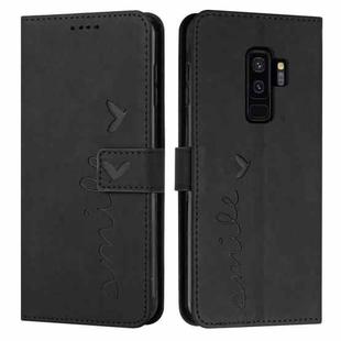 For Samsung Galaxy S9+ Skin Feel Heart Pattern Leather Phone Case(Black)