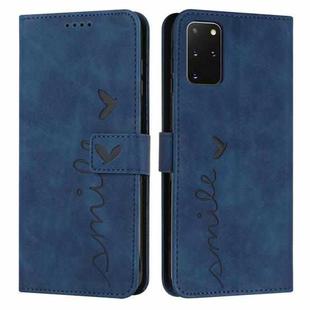 For Samsung Galaxy S20+ Skin Feel Heart Pattern Leather Phone Case(Blue)
