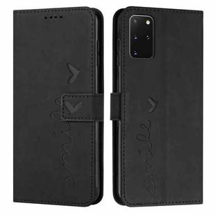 For Samsung Galaxy S20+ Skin Feel Heart Pattern Leather Phone Case(Black)