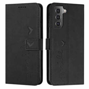 For Samsung Galaxy S21 Skin Feel Heart Pattern Leather Phone Case(Black)