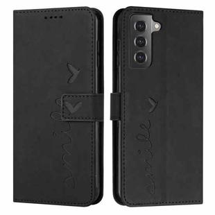 For Samsung Galaxy S21+ Skin Feel Heart Pattern Leather Phone Case(Black)
