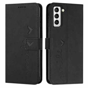 For Samsung Galaxy S22 Skin Feel Heart Pattern Leather Phone Case(Black)