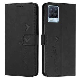 For OPPO Realme 8/Realme 8 Pro Skin Feel Heart Pattern Leather Phone Case(Black)