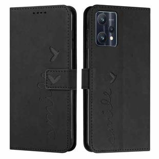 For OPPO Realme 9 Pro+ Skin Feel Heart Pattern Leather Phone Case(Black)