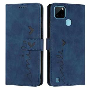 For OPPO Realme C21Y/C25Y Skin Feel Heart Pattern Leather Phone Case(Blue)