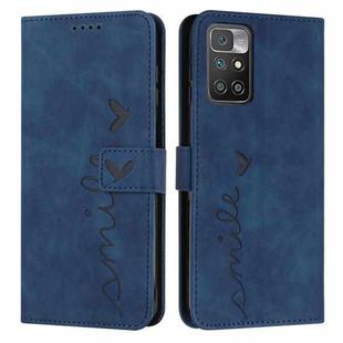 For Xiaomi Redmi 10 Skin Feel Heart Pattern Leather Phone Case(Blue)