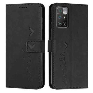 For Xiaomi Redmi 10 Skin Feel Heart Pattern Leather Phone Case(Black)