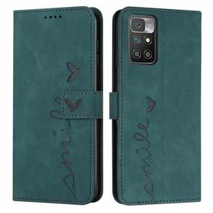 For Xiaomi Redmi 10 Skin Feel Heart Pattern Leather Phone Case(Green)