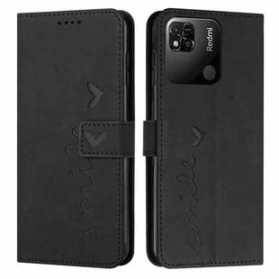 For Xiaomi Redmi 10C Skin Feel Heart Pattern Leather Phone Case(Black)