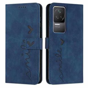 For Xiaomi Redmi K50/K50 Pro Skin Feel Heart Pattern Leather Phone Case(Blue)