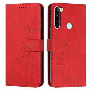For Xiaomi Redmi Note 8 Skin Feel Heart Pattern Leather Phone Case(Red)