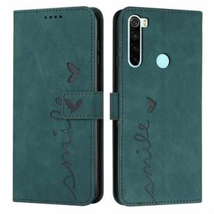 For Xiaomi Redmi Note 8 Skin Feel Heart Pattern Leather Phone Case(Green)