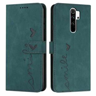 For Xiaomi Redmi Note 8 Pro Skin Feel Heart Pattern Leather Phone Case(Green)