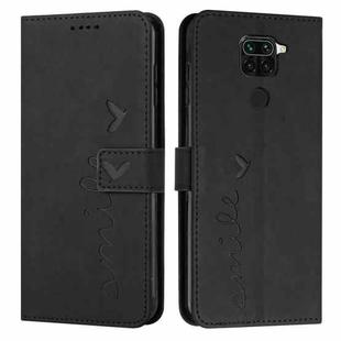 For Xiaomi Redmi Note 9 Skin Feel Heart Pattern Leather Phone Case(Black)