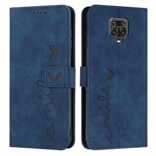 For Xiaomi Redmi Note 9s/Note 9 Pro Skin Feel Heart Pattern Leather Phone Case(Blue)