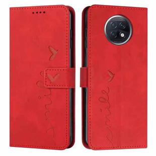 For Xiaomi Redmi Note 9T Skin Feel Heart Pattern Leather Phone Case(Red)