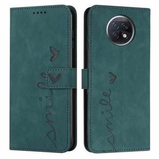 For Xiaomi Redmi Note 9T Skin Feel Heart Pattern Leather Phone Case(Green)
