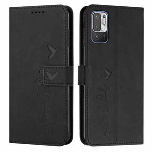 For Xiaomi Redmi Note 10 5G Skin Feel Heart Pattern Leather Phone Case(Black)