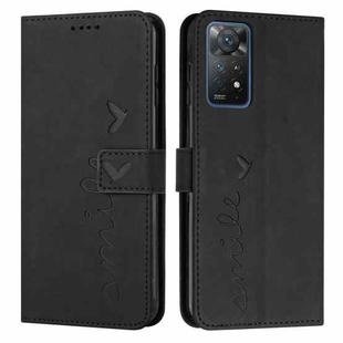 For Xiaomi Redmi Note 11 Pro Global Skin Feel Heart Pattern Leather Phone Case(Black)