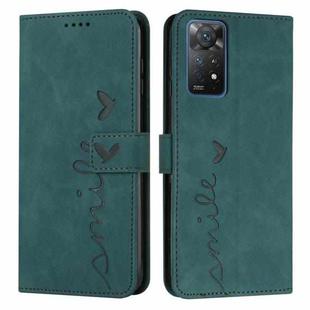 For Xiaomi Redmi Note 11 Pro Global Skin Feel Heart Pattern Leather Phone Case(Green)