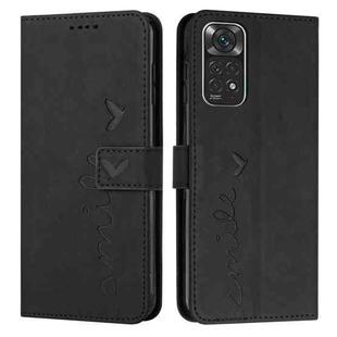 For Xiaomi Redmi Note 11 Global Skin Feel Heart Pattern Leather Phone Case(Black)