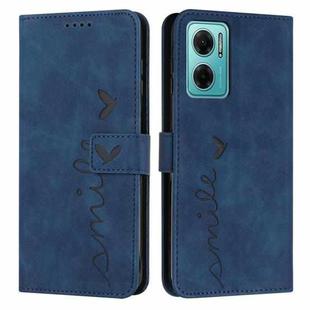 For Xiaomi Redmi Note 11e Skin Feel Heart Pattern Leather Phone Case(Blue)