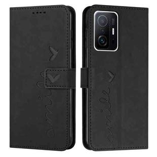 For Xiaomi 11T/11T Pro Skin Feel Heart Pattern Leather Phone Case(Black)