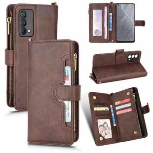 For OPPO Realme GT Master / K9 Litchi Texture Zipper Leather Phone Case(Brown)