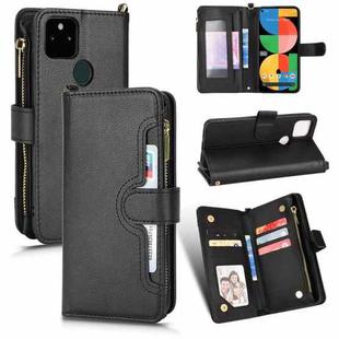 For Google Pixel 5a 5G Litchi Texture Zipper Leather Phone Case(Black)